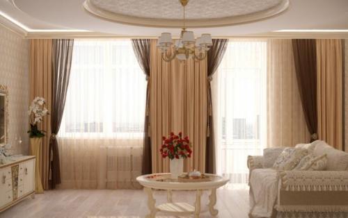 Виды гардин под натяжной потолок. Шторы под натяжной потолок — особенности оформления и подбора штор для интерьеров (135 фото)