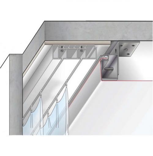 Гардина на натяжном потолке. Материал изготовления карниза 03