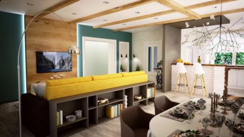 Дизайн потолка в зале. Стиль